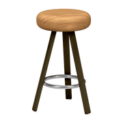 Tabouret haut en chêne et acier bronze 65 cm Smack - Matière Grise - The Cool Republic