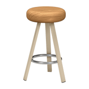 Tabouret haut en chêne et acier crème 65 cm Smack - Matière Grise - The Cool Republic