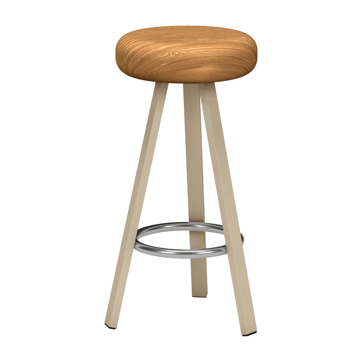 Tabouret haut en chêne et acier crème 75 cm Smack - Matière Grise - The Cool Republic