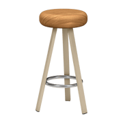 Tabouret haut en chêne et acier crème 75 cm Smack - Matière Grise - The Cool Republic