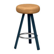 Tabouret haut en chêne et acier denim 65 cm Smack - Matière Grise - The Cool Republic