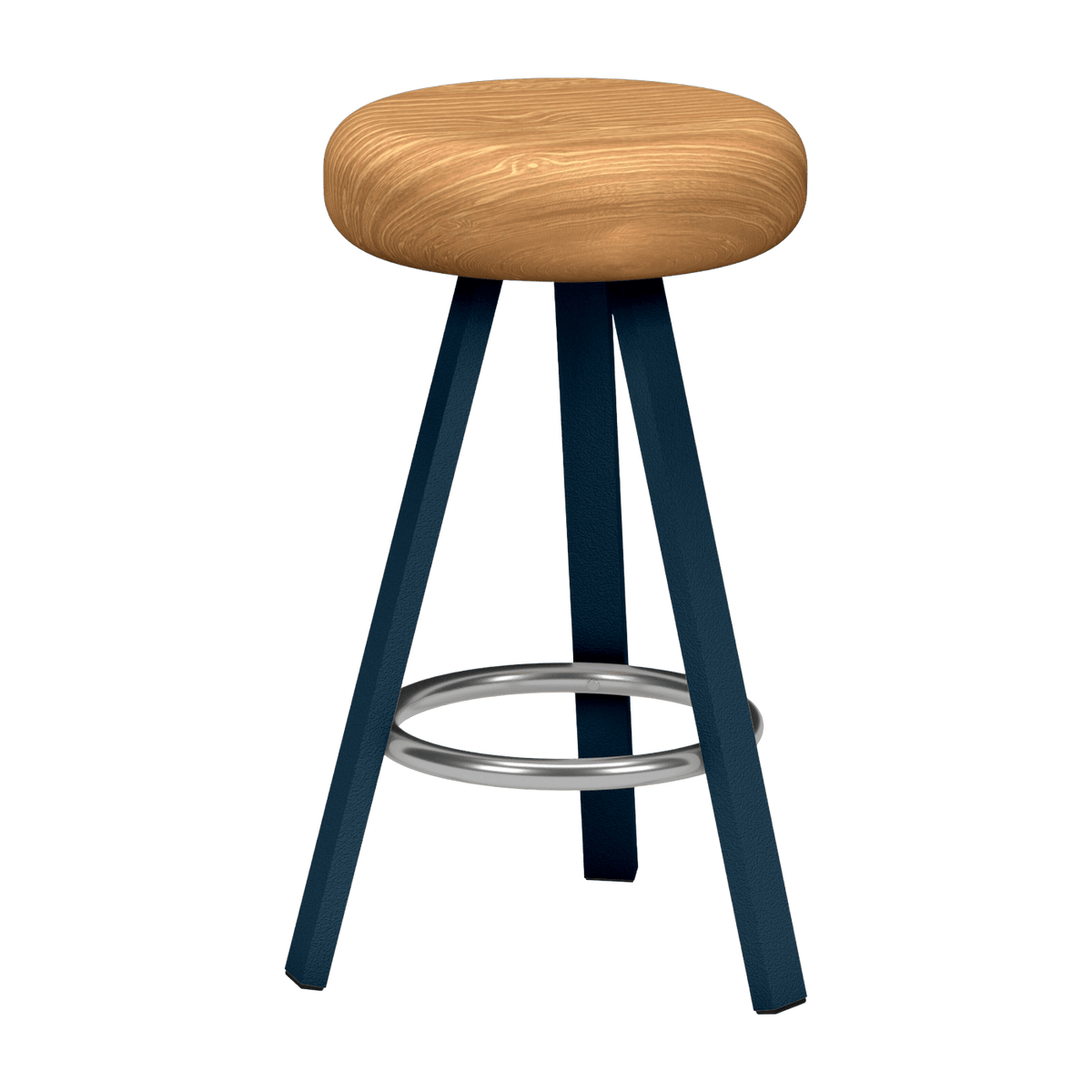 Tabouret haut en chêne et acier denim 65 cm Smack - Matière Grise - The Cool Republic