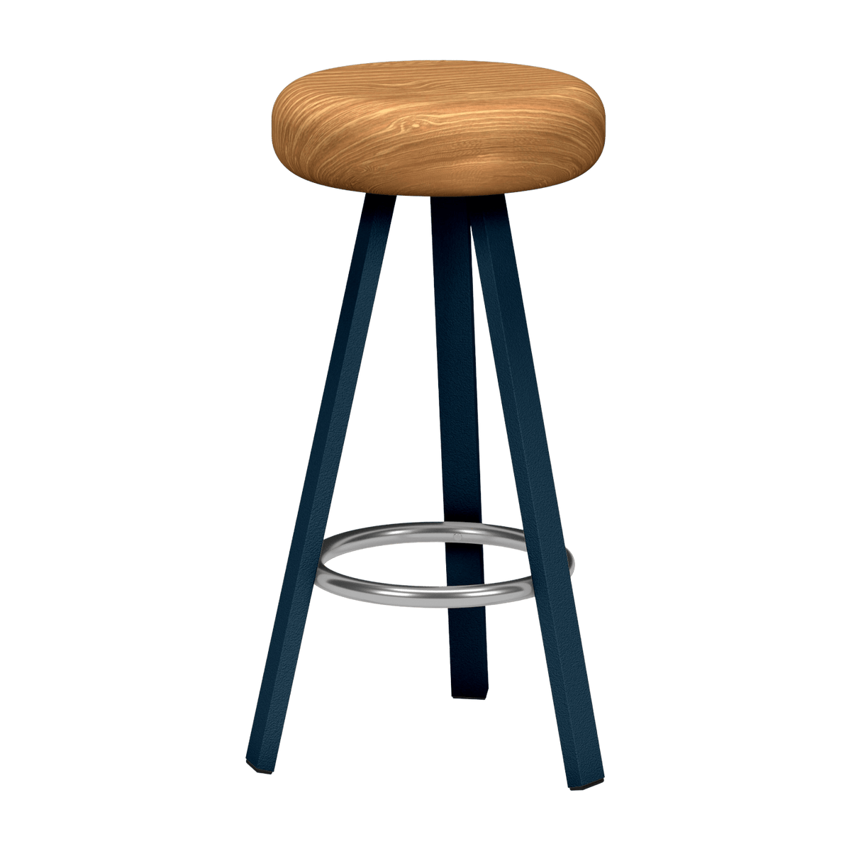 Tabouret haut en chêne et acier denim 75 cm Smack - Matière Grise - The Cool Republic