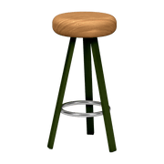 Tabouret haut en chêne et acier kaki 75 cm Smack - Matière Grise - The Cool Republic