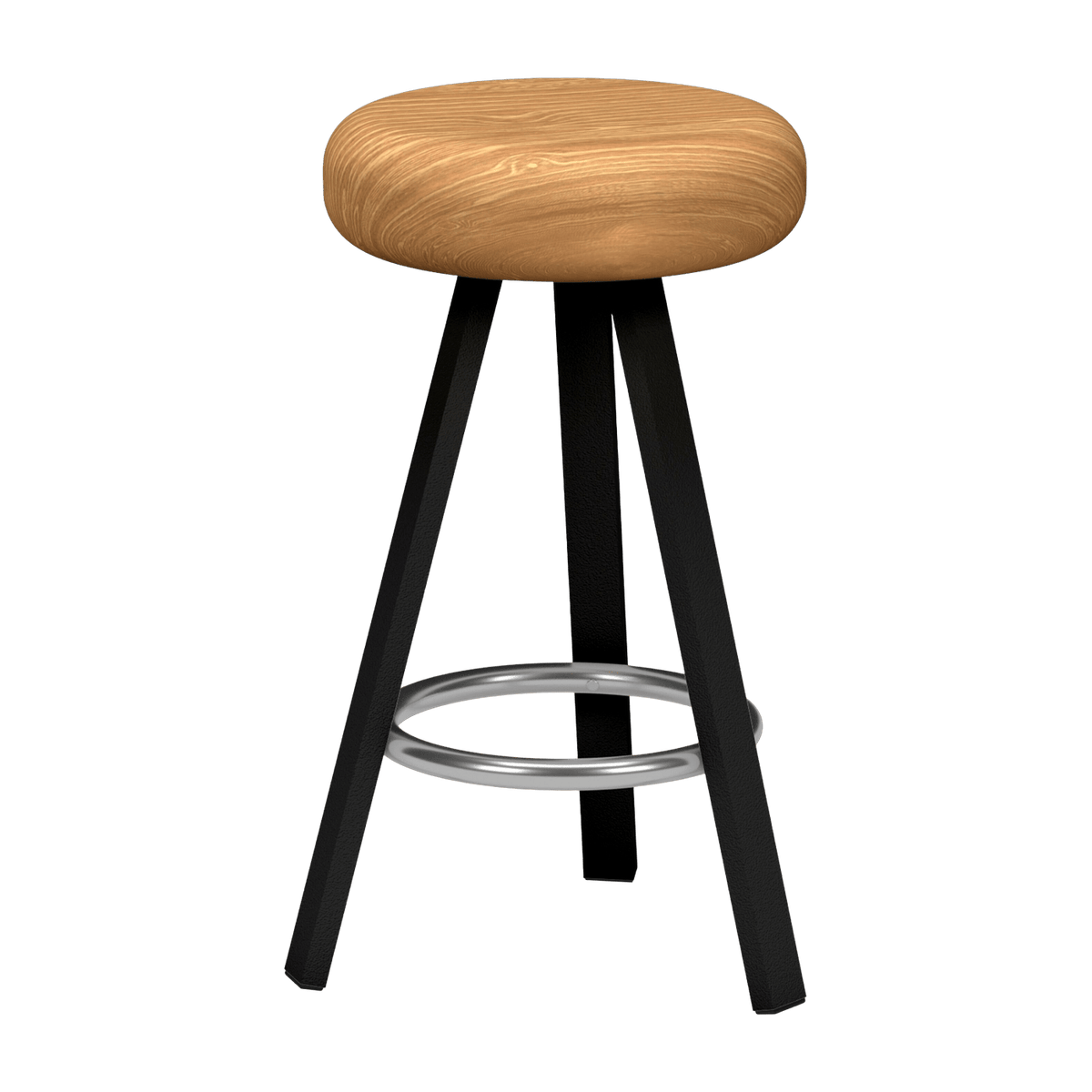 Tabouret haut en chêne et acier noir mat 65 cm Smack - Matière Grise - The Cool Republic