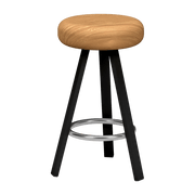 Tabouret haut en chêne et acier noir mat 65 cm Smack - Matière Grise - The Cool Republic