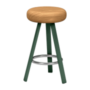 Tabouret haut en chêne et acier olive 65 cm Smack - Matière Grise - The Cool Republic