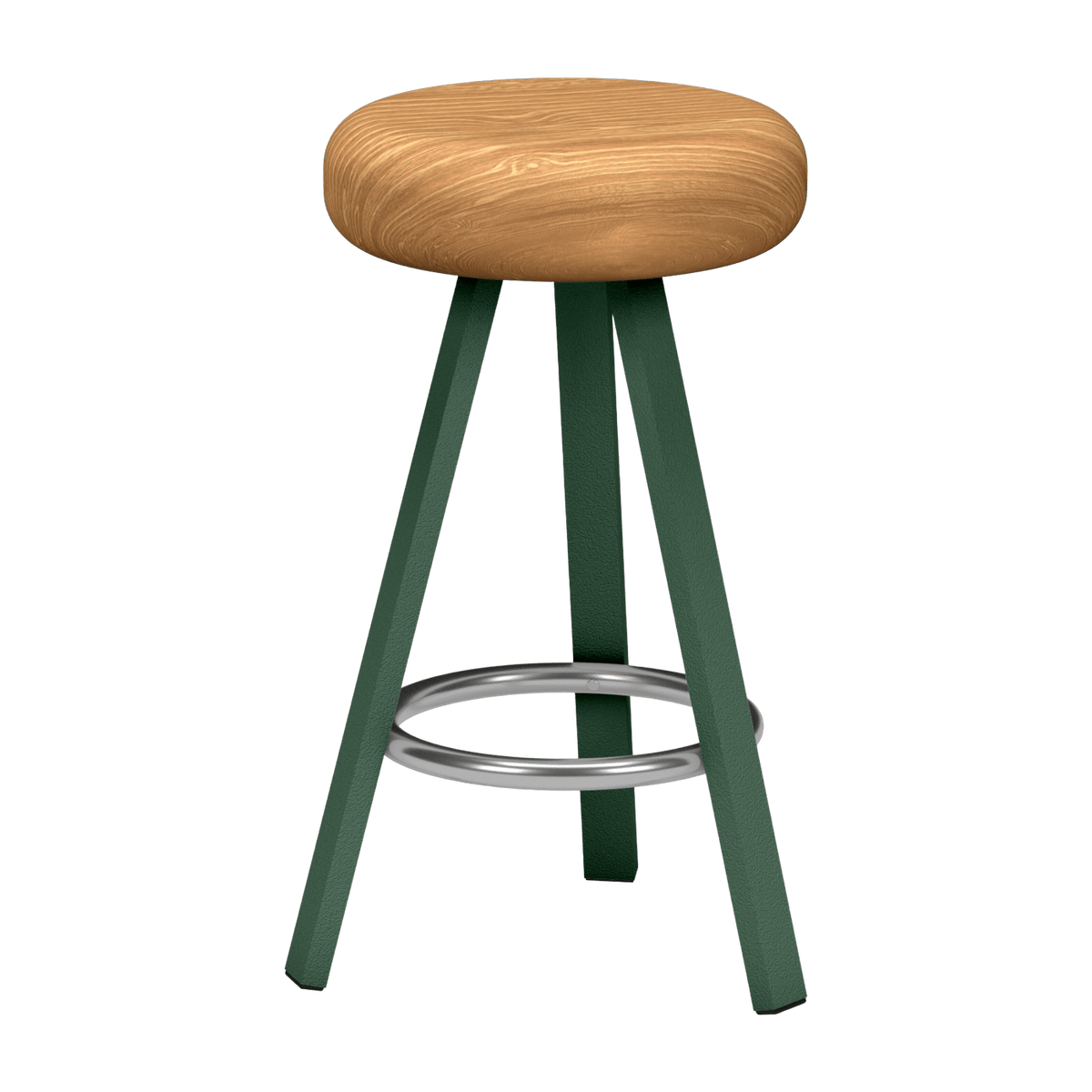 Tabouret haut en chêne et acier olive 65 cm Smack - Matière Grise - The Cool Republic