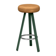 Tabouret haut en chêne et acier olive 75 cm Smack - Matière Grise - The Cool Republic