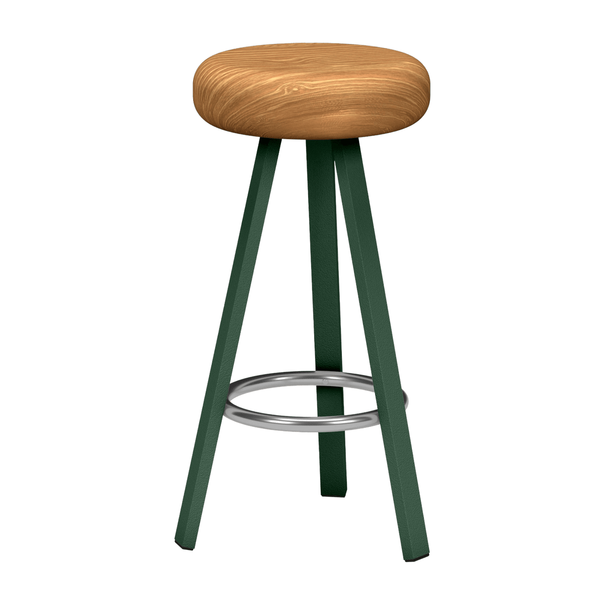 Tabouret haut en chêne et acier olive 75 cm Smack - Matière Grise - The Cool Republic