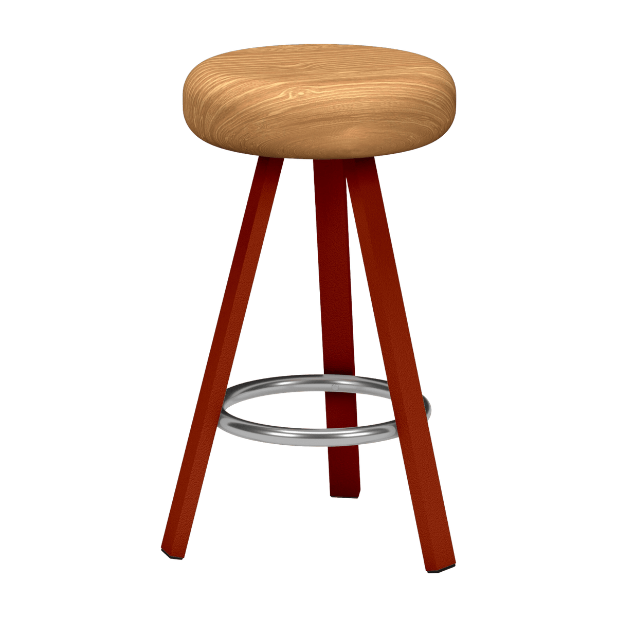 Tabouret haut en chêne et acier terracotta 65 cm Smack - Matière Grise - The Cool Republic