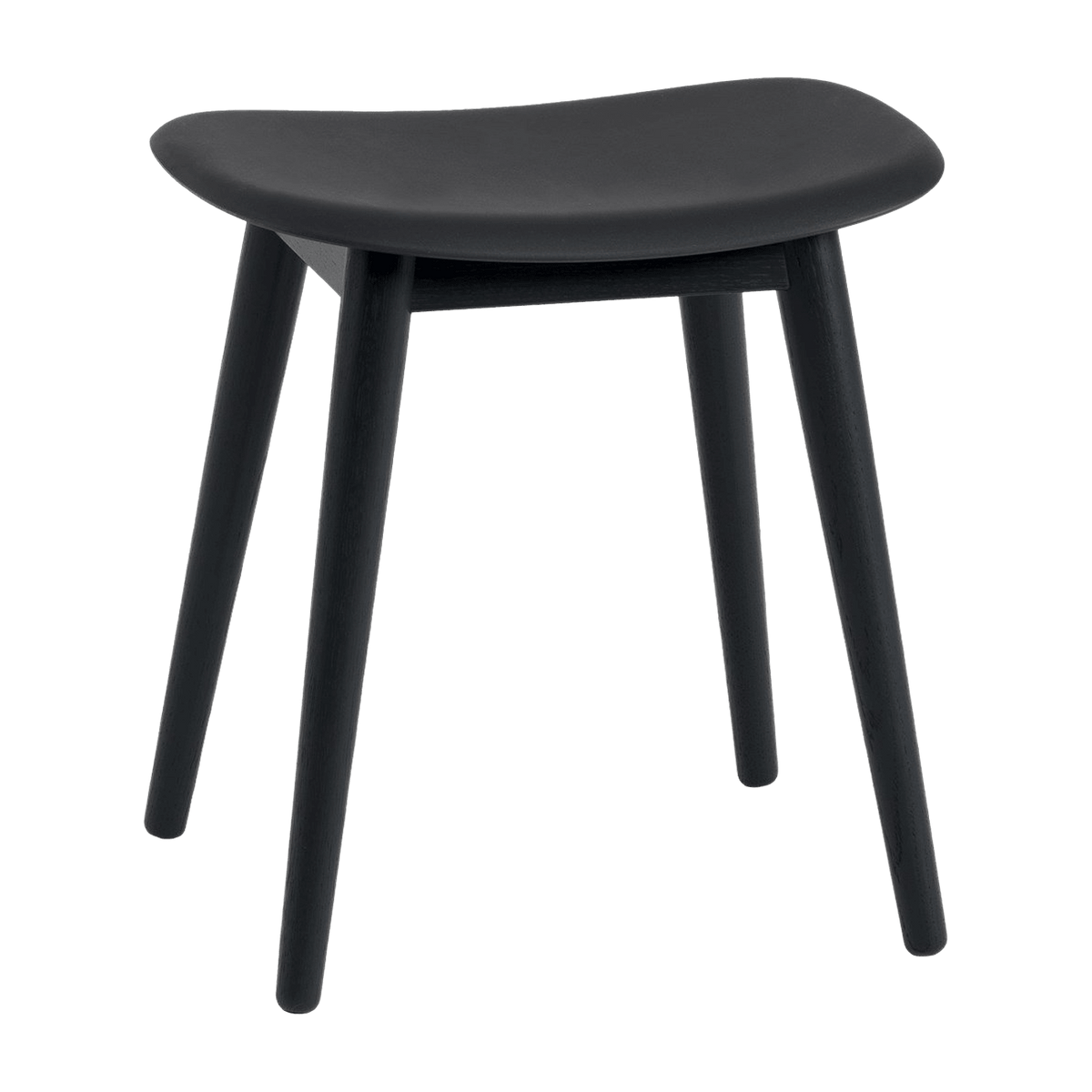 Tabouret noir piétement en chêne Fiber - Muuto - The Cool Republic