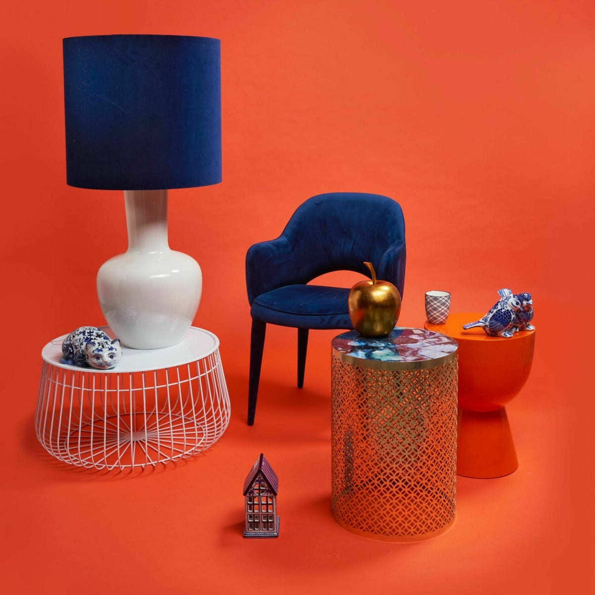 Tabouret orange laqué Tip Tap - Pols Potten - The Cool Republic