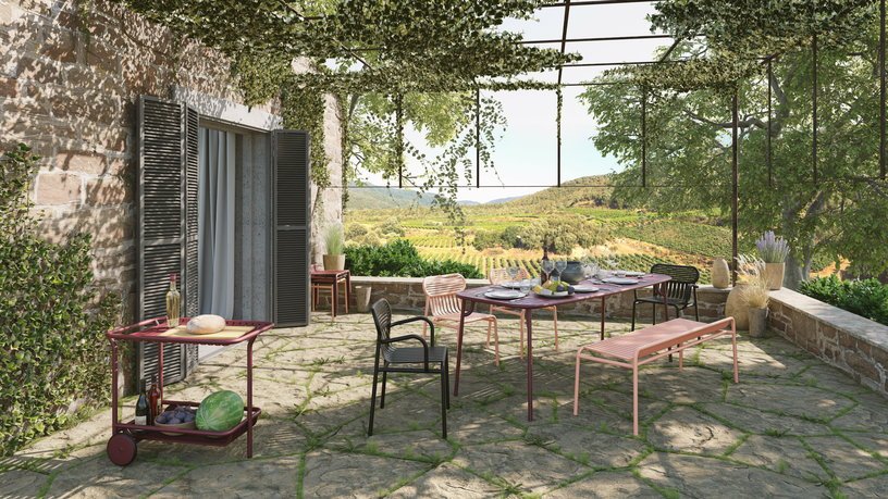 Tabouret outdoor rose blush Week end - Petite friture - The Cool Republic