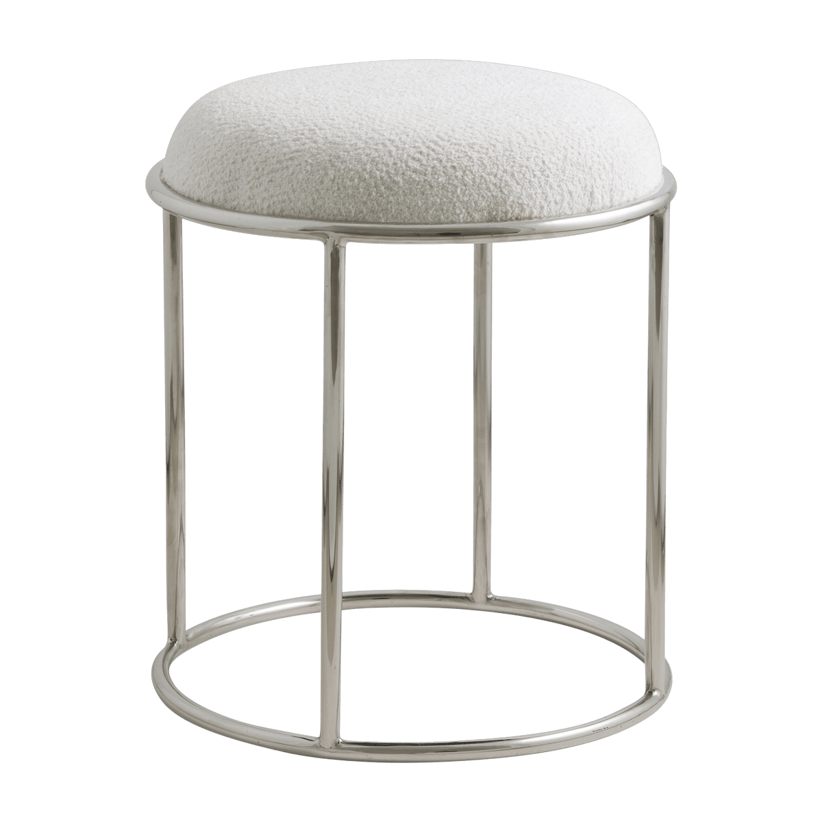 Tabouret rond en acier et tissu blanc 47cm Komati - Nordal - The Cool Republic