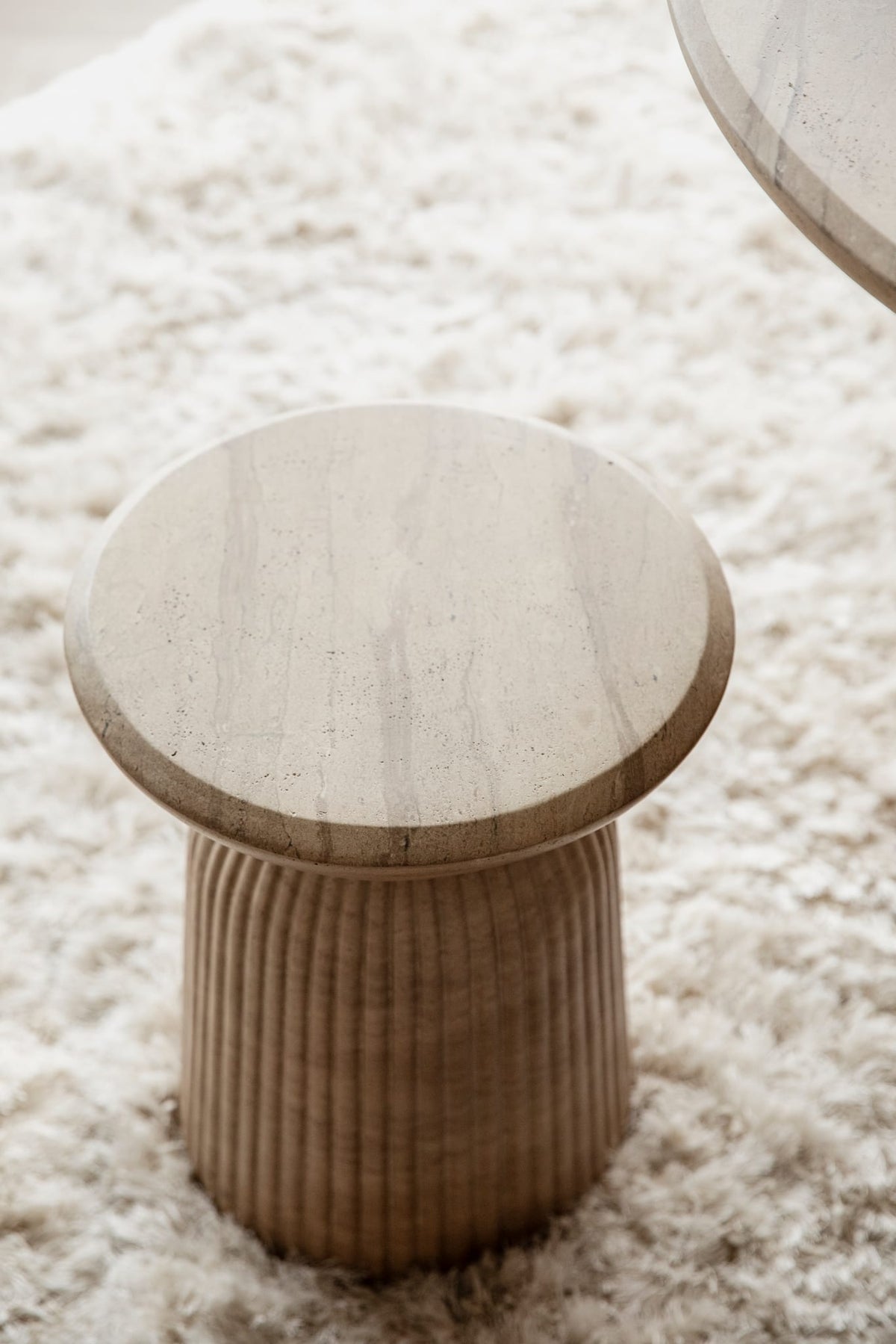 Tabouret rond en béton gris beige 35,8x45,7cm Brison - Dutchbone — vue 2