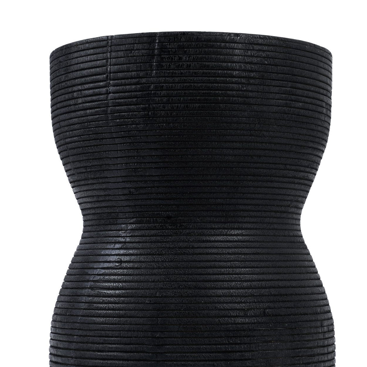 Tabouret rond en bois de suar massif noir 35x35x45cm Kotoran - Bazar Bizar — vue 6
