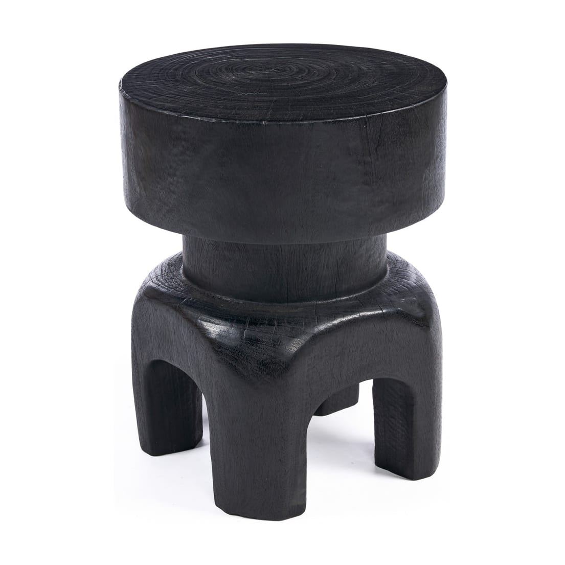 Tabouret rond en bois noir 40x40x50cm Squat Spot - Bazar Bizar — vue 5