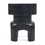 Tabouret rond en bois noir 40x40x50cm Squat Spot - Bazar Bizar