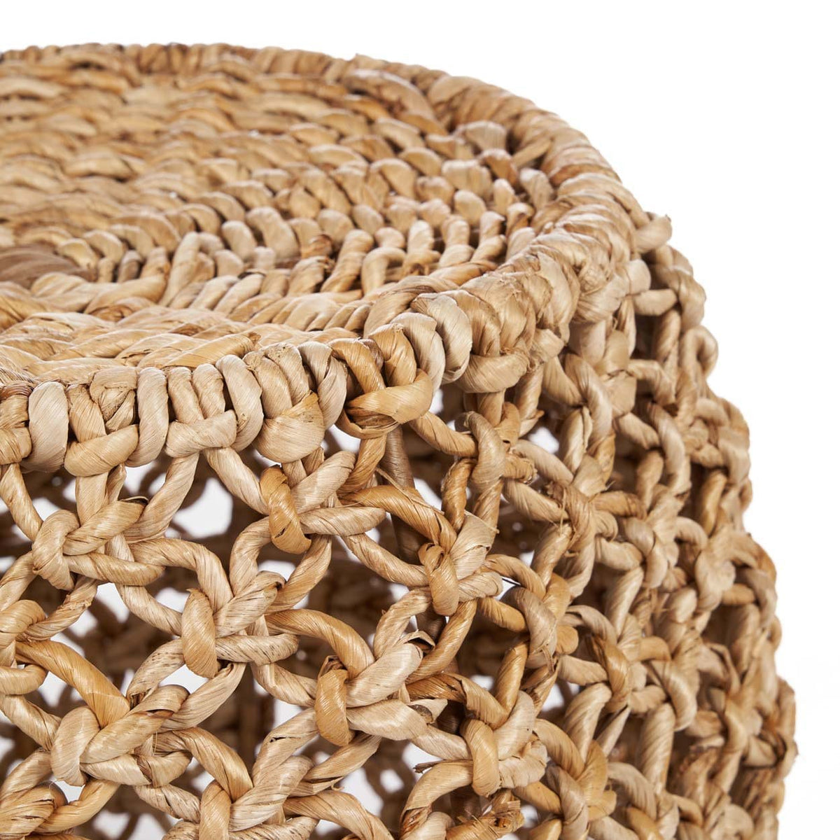 Tabouret rond en feuille de bananier et fer beige 49x49x45cm Dannih - Bazar Bizar — vue 5