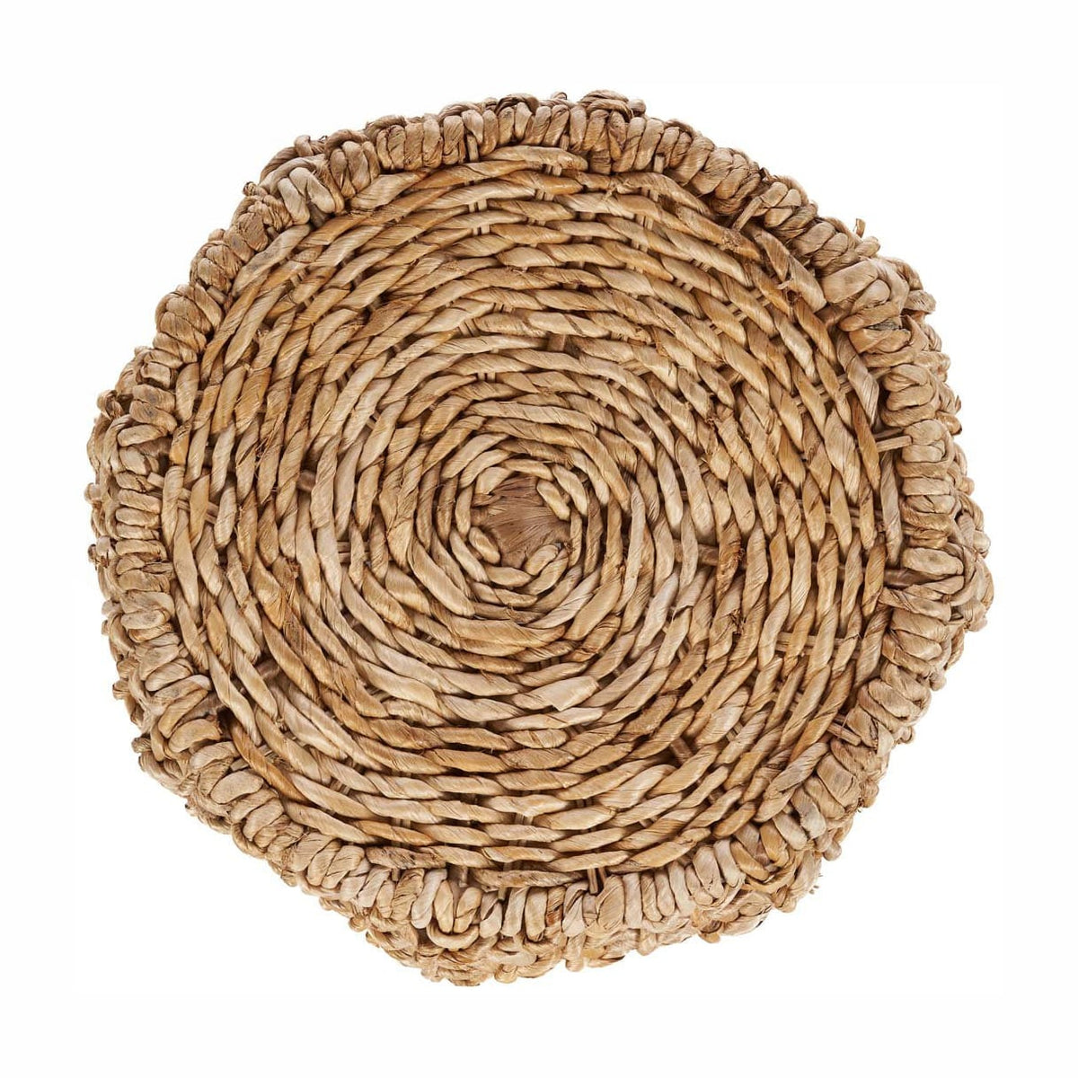 Tabouret rond en feuille de bananier et fer beige 49x49x45cm Dannih - Bazar Bizar — vue 6