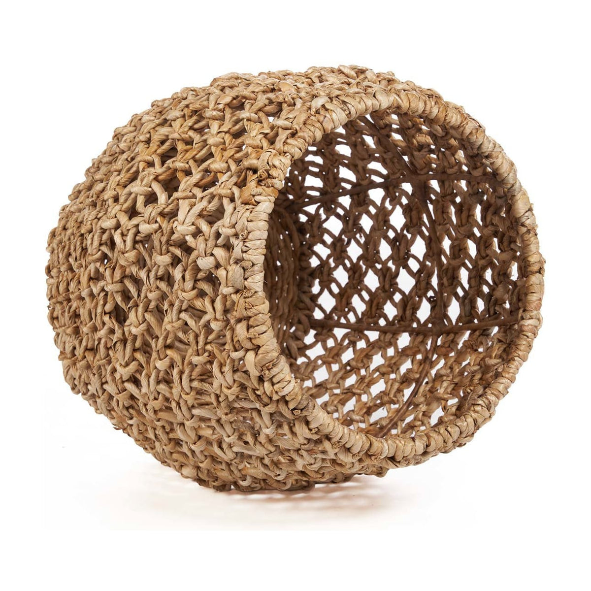 Tabouret rond en feuille de bananier et fer beige 49x49x45cm Dannih - Bazar Bizar — vue 7