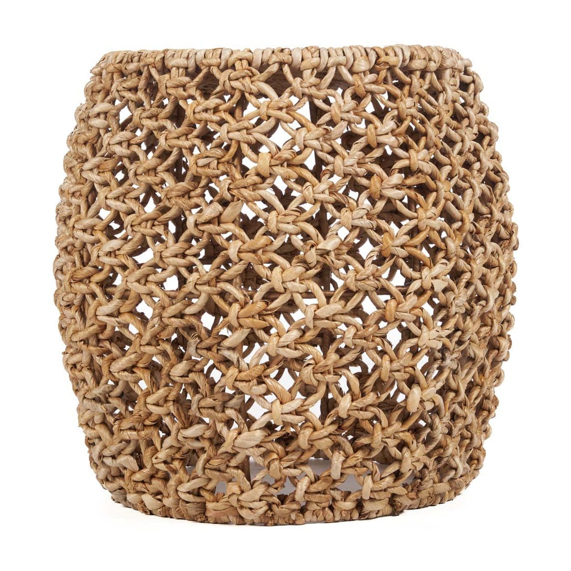 Tabouret rond en feuille de bananier et fer beige 49x49x45cm Dannih - Bazar Bizar — vue 8
