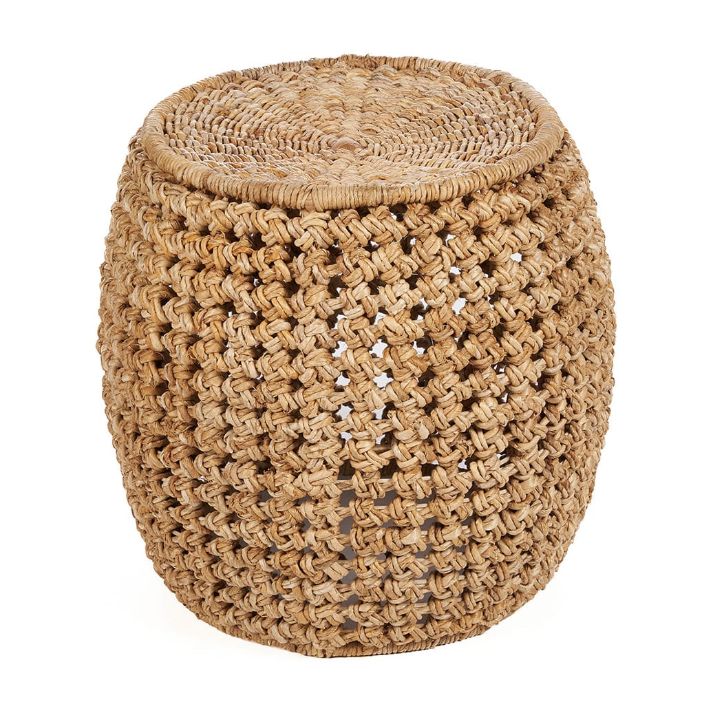 Tabouret rond en feuille de bananier et fer naturelle 48x48x45cm Zarkah - Bazar Bizar - The Cool Republic