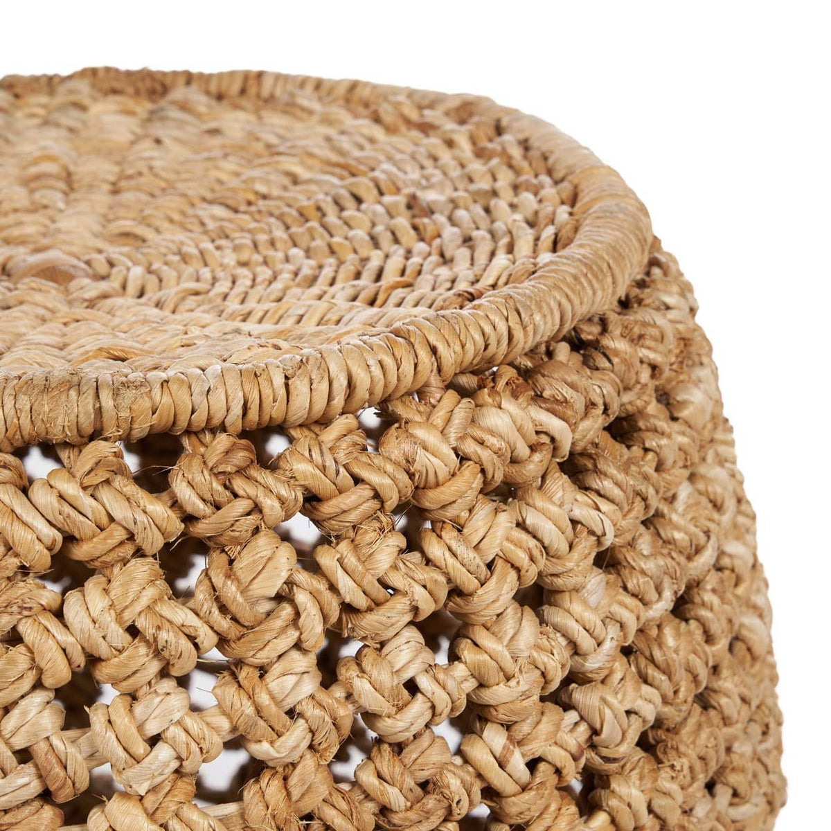 Tabouret rond en feuille de bananier et fer naturelle 48x48x45cm Zarkah - Bazar Bizar — vue 4