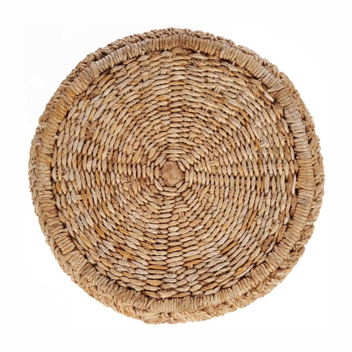 Tabouret rond en feuille de bananier et fer naturelle 48x48x45cm Zarkah - Bazar Bizar — vue 7