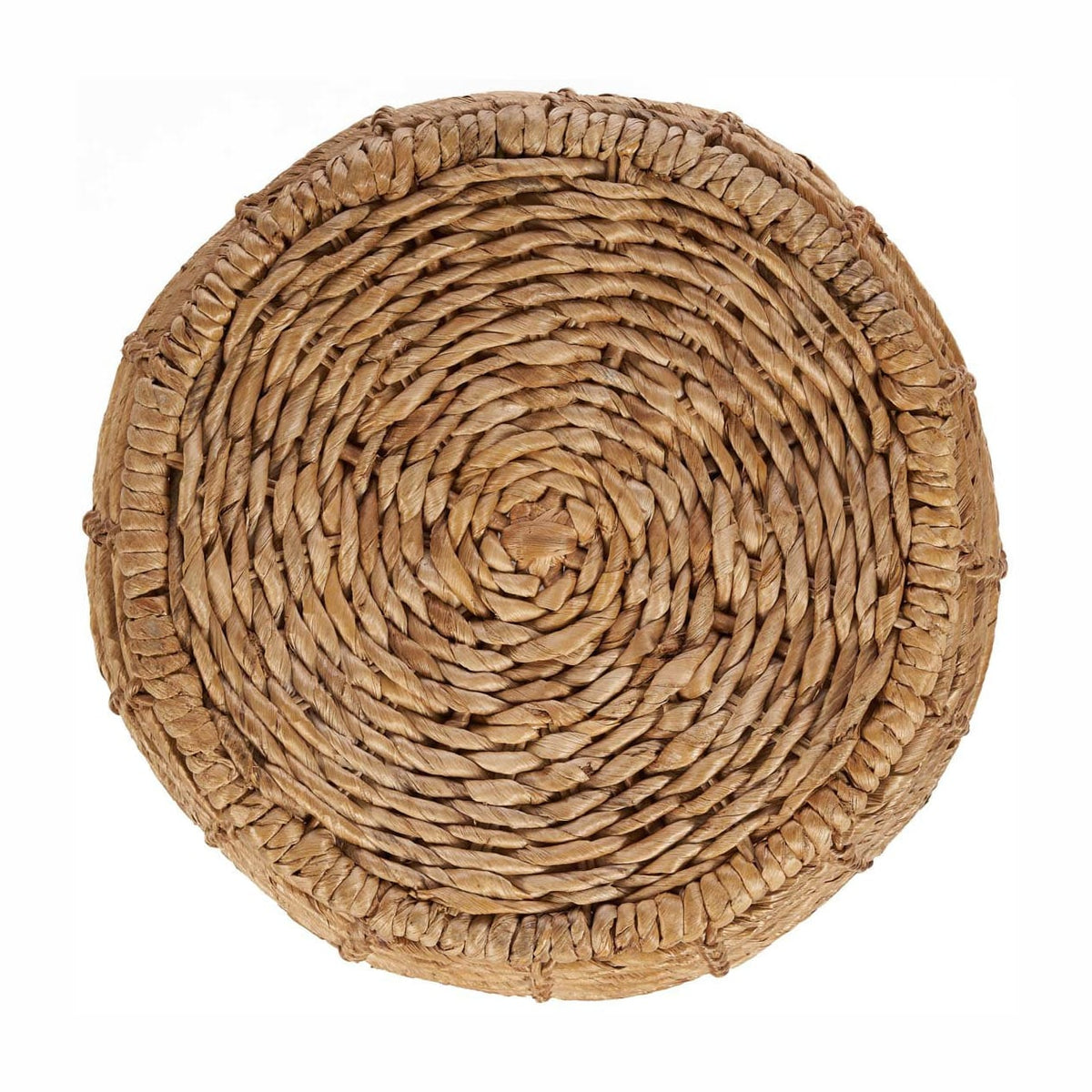 Tabouret rond en feuille de bananier et métal naturelle 48x48x45cm Gustih - Bazar Bizar — vue 5