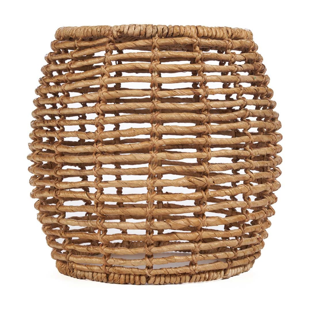 Tabouret rond en feuille de bananier et métal naturelle 48x48x45cm Gustih - Bazar Bizar — vue 6