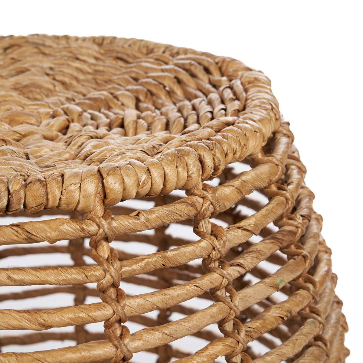 Tabouret rond en feuille de bananier et métal naturelle 48x48x45cm Gustih - Bazar Bizar — vue 8