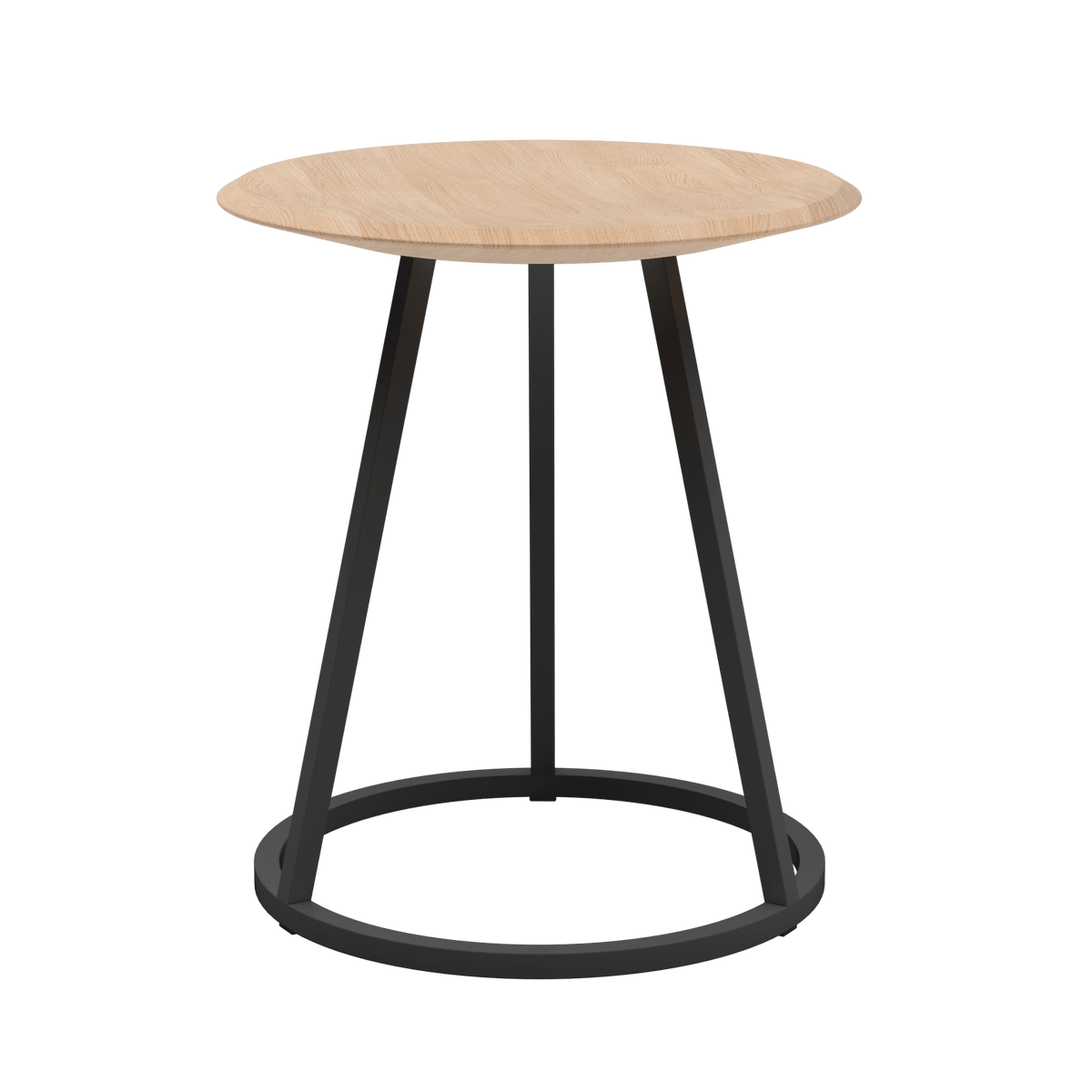 Tabouret rond en frêne naturel et métal gris ardoise mat 45 cm Gustave - Hartô - The Cool Republic