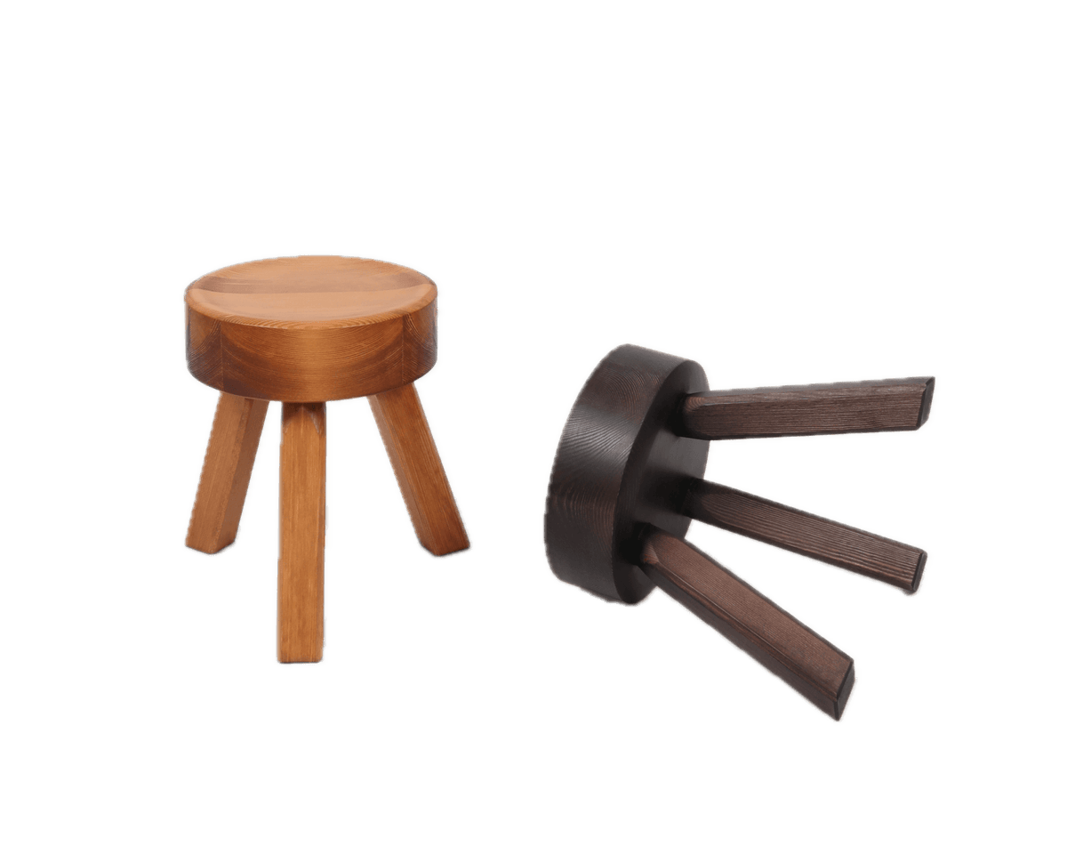 Tabouret rond en pin brun chaud 32,5 x 30,5 x 32,5 cm AML - Frama - The Cool Republic