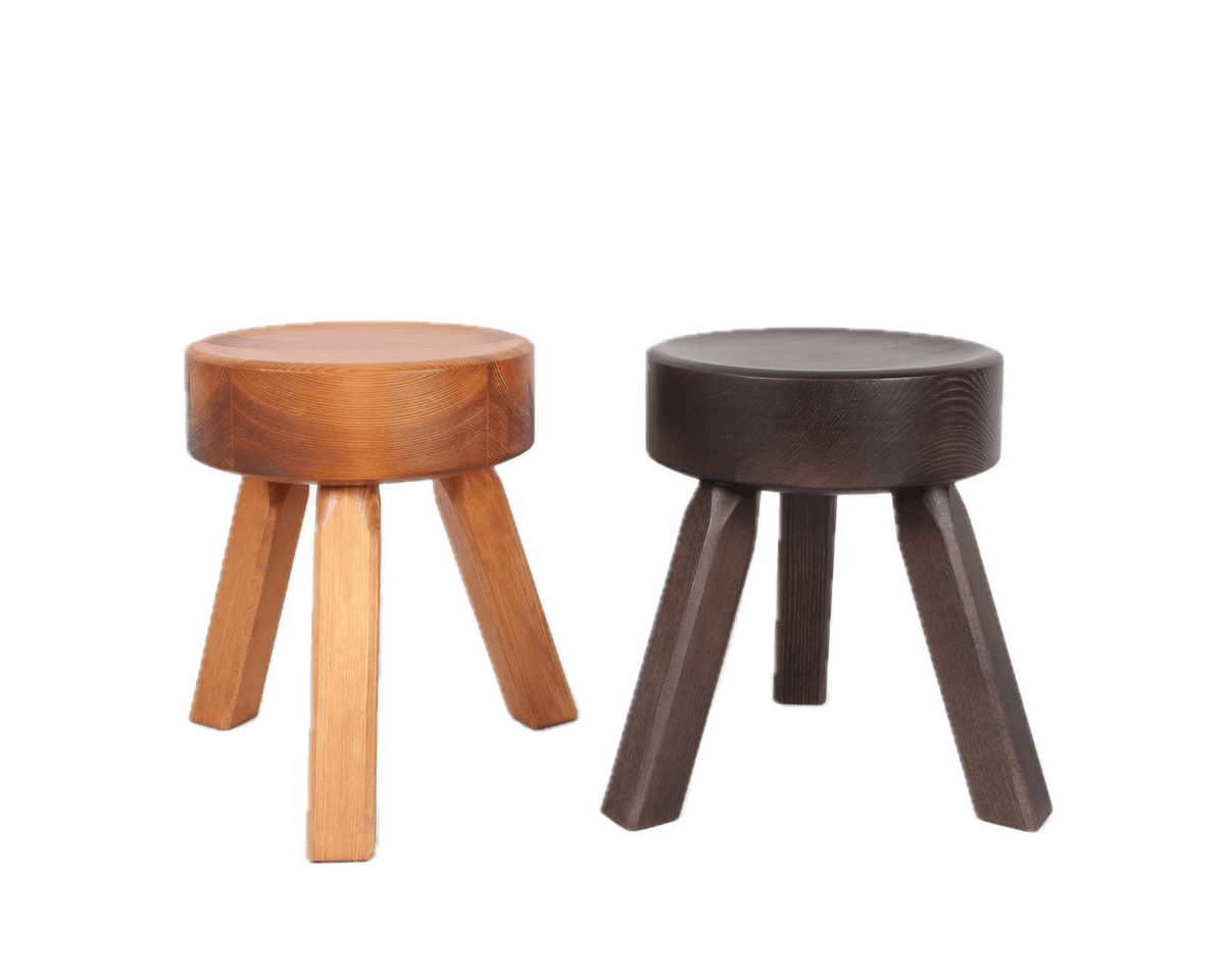 Tabouret rond en pin marron foncé 32,5 x 30,5 x 32,5 cm AML - Frama - The Cool Republic