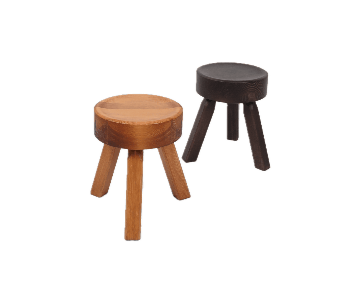 Tabouret rond en pin marron foncé 32,5 x 30,5 x 32,5 cm AML - Frama - The Cool Republic