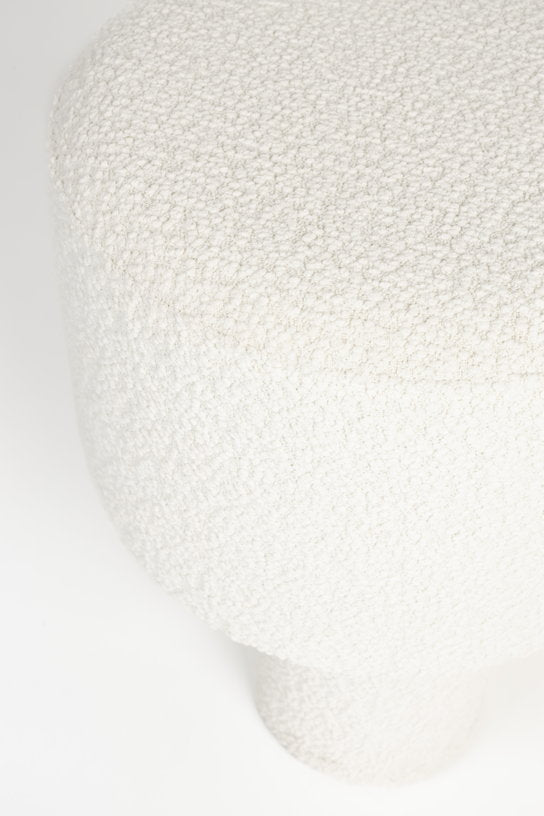 Tabouret rond en tissu blanc 40x44cm Lumo - The Cool Republic - The Cool Republic