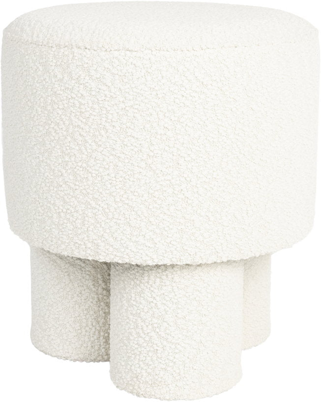 Tabouret rond en tissu blanc 40x44cm Lumo - The Cool Republic - The Cool Republic