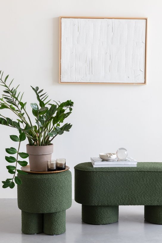 Tabouret rond en tissu vert 40x44cm Lumo - The Cool Republic - The Cool Republic