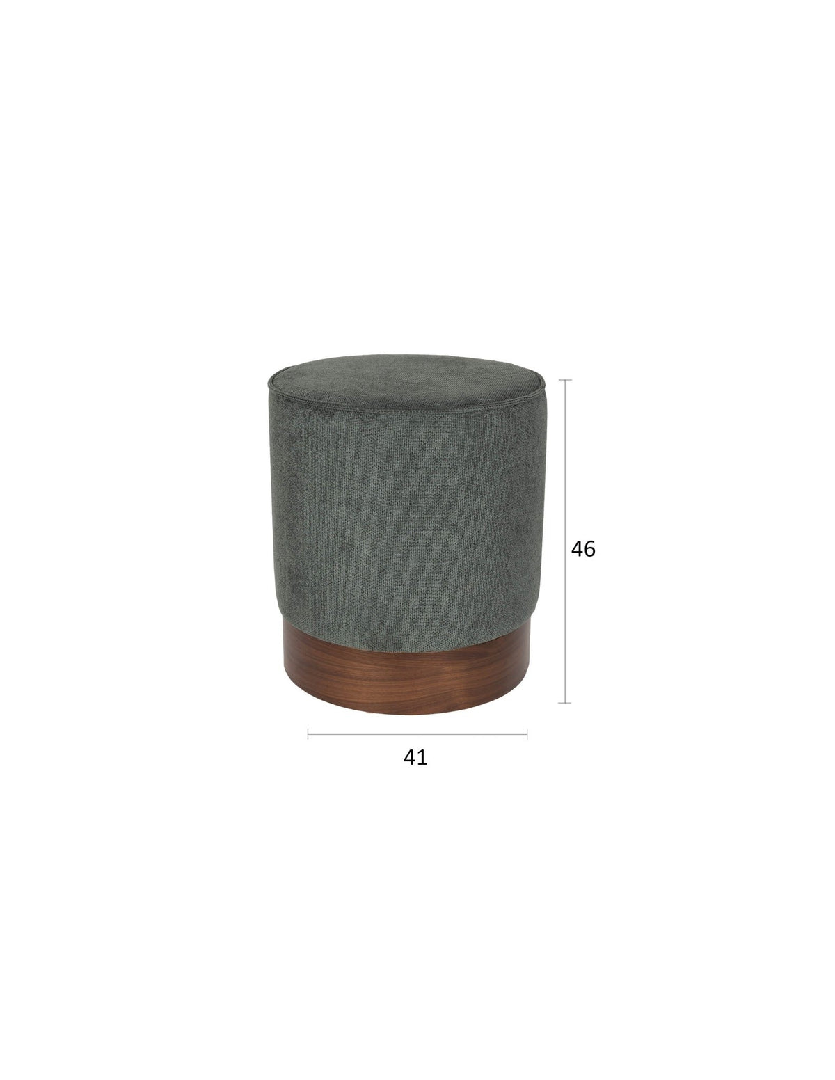 Tabouret rond en tissu vert et bois d'hévéa 41x46cm Bellevue - Dutchbone - The Cool Republic