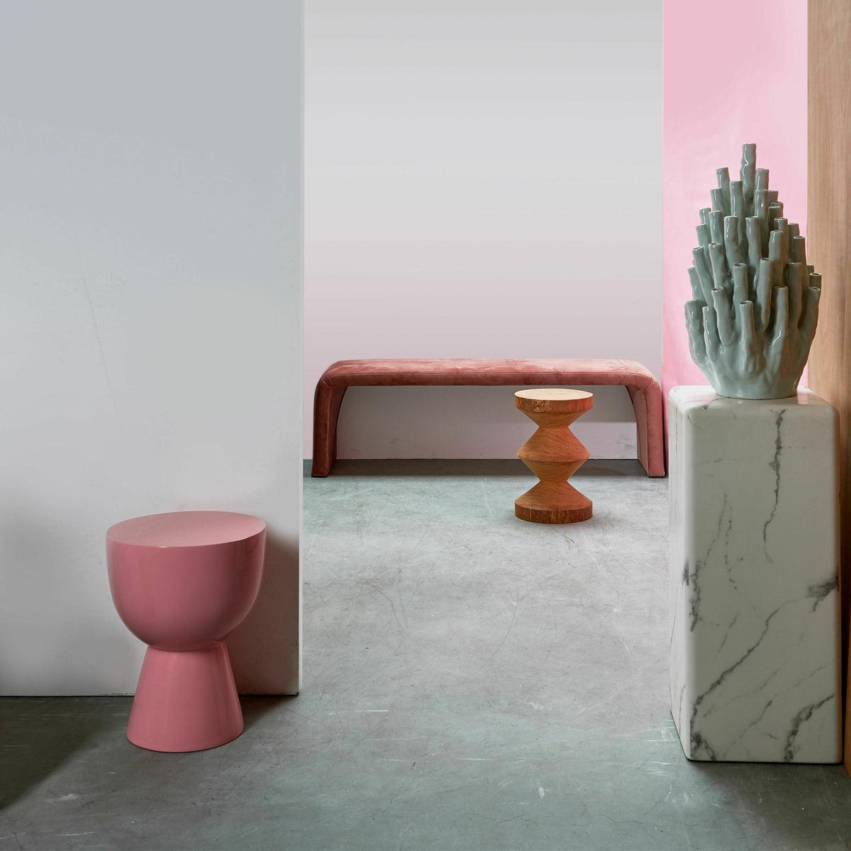 Tabouret rose laqué Tip Tap - Pols Potten - The Cool Republic