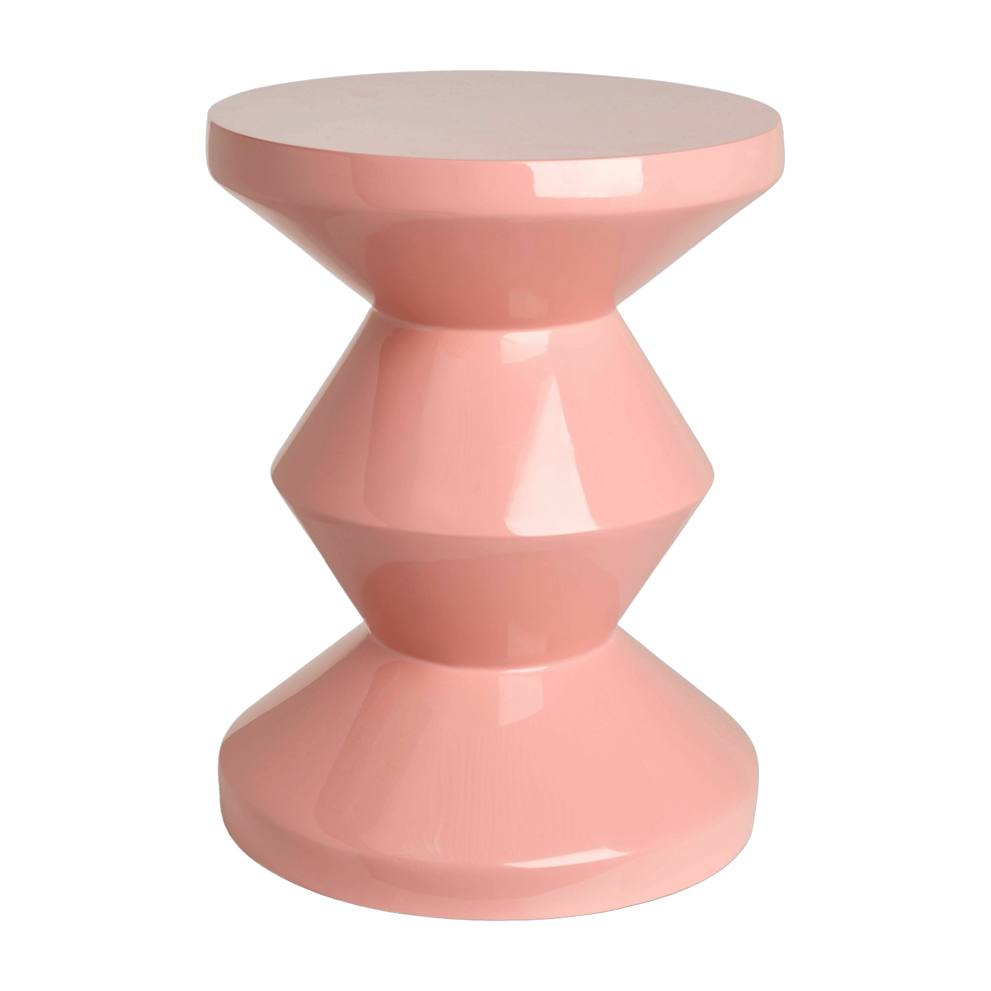 Tabouret rose laqué Zig Zag - Pols Potten - The Cool Republic