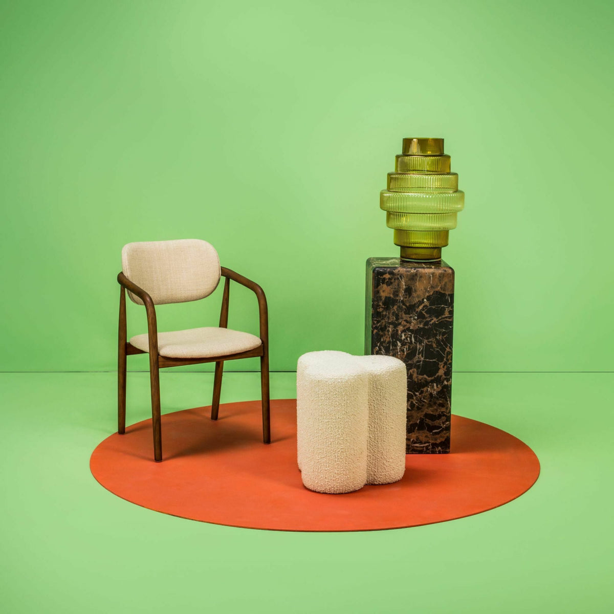Tabouret trèfle en tissu écru Clover - Pols Potten - The Cool Republic