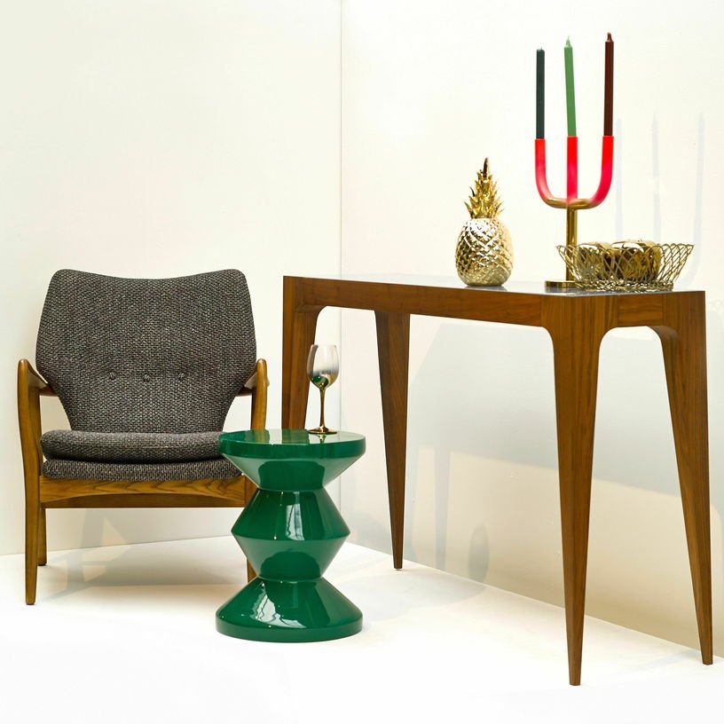 Tabouret vert laqué Zig Zag - Pols Potten - The Cool Republic