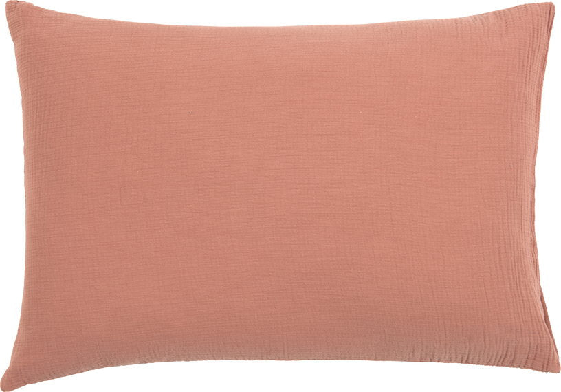 Taie d'oreiller framboise en gaze de coton 50 x 70 cm - The Cool Republic - The Cool Republic