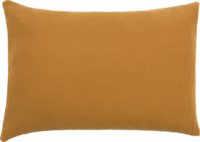 Taie d'oreiller moutarde en gaze de coton 50 x 70 cm - The Cool Republic - The Cool Republic