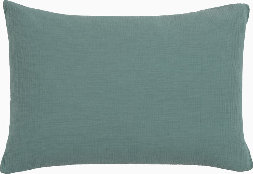 Taie d'oreiller turquoise en gaze de coton 50 x 70 cm - The Cool Republic - The Cool Republic