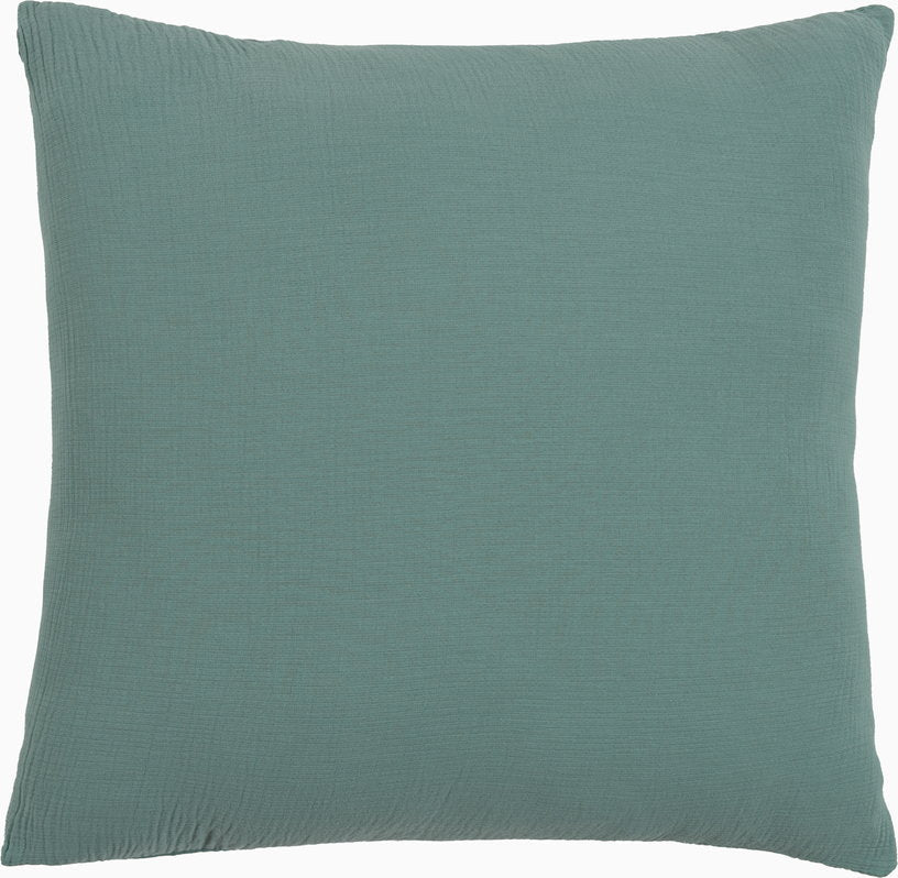 Taie d'oreiller turquoise en gaze de coton 63 x 63 cm - The Cool Republic - The Cool Republic