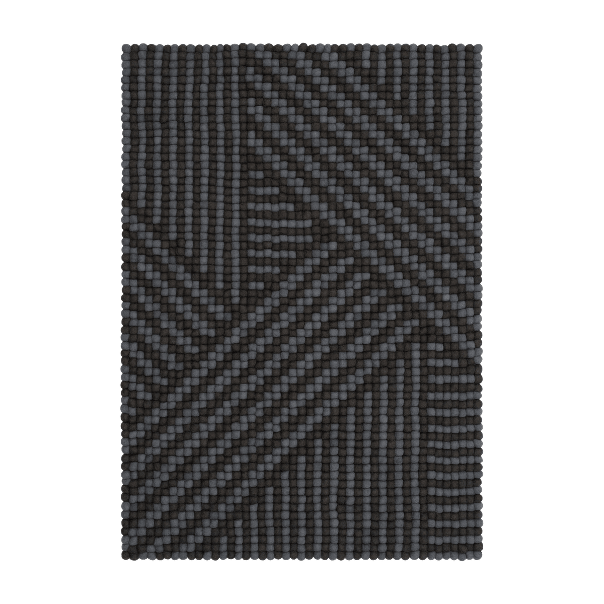 Tapis à boules de feutre anthracite et gris foncé 90x130 cm Weave - myfelt - The Cool Republic